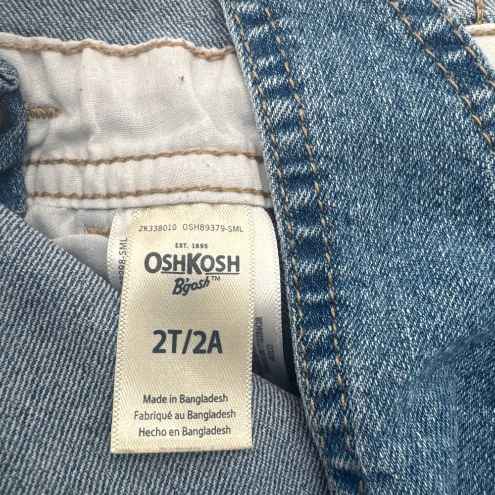 OshKosh B'gosh Overalls 2T Blue with Floral Trim